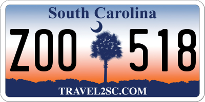 SC license plate ZOO518