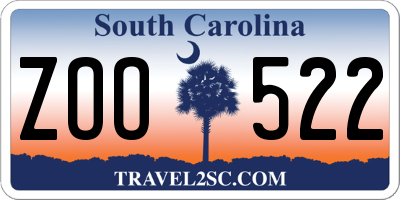 SC license plate ZOO522