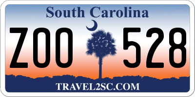 SC license plate ZOO528