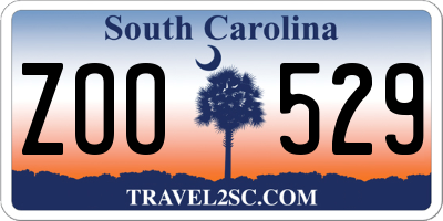 SC license plate ZOO529