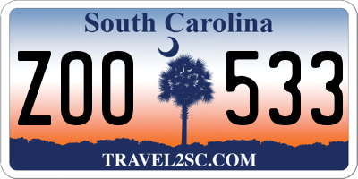 SC license plate ZOO533