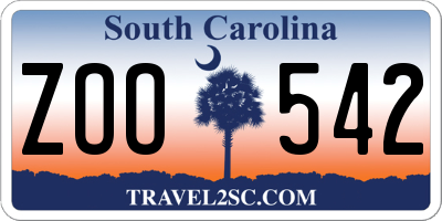 SC license plate ZOO542