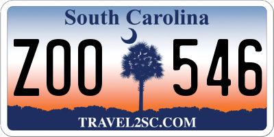 SC license plate ZOO546