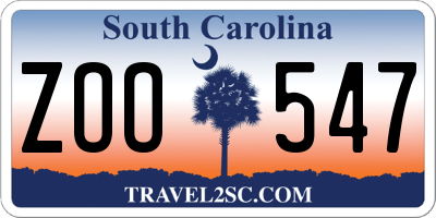 SC license plate ZOO547