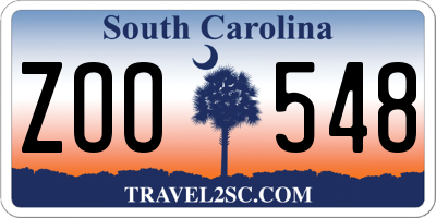 SC license plate ZOO548