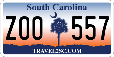 SC license plate ZOO557