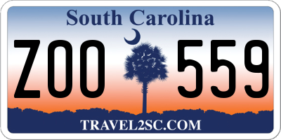 SC license plate ZOO559