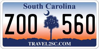 SC license plate ZOO560