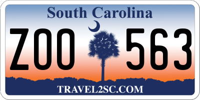 SC license plate ZOO563