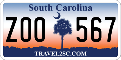 SC license plate ZOO567