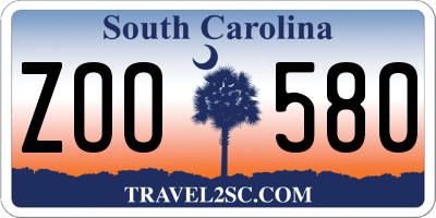 SC license plate ZOO580