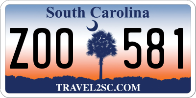 SC license plate ZOO581
