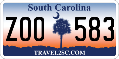 SC license plate ZOO583