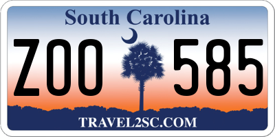 SC license plate ZOO585
