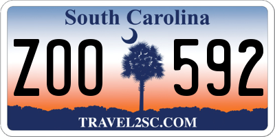 SC license plate ZOO592