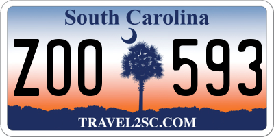SC license plate ZOO593