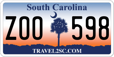 SC license plate ZOO598
