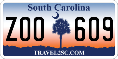 SC license plate ZOO609