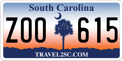 SC license plate ZOO615