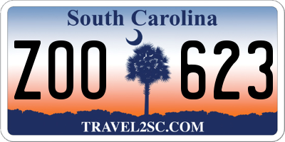 SC license plate ZOO623