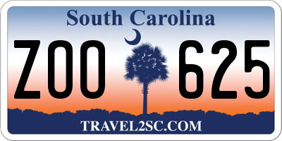 SC license plate ZOO625