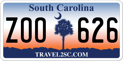 SC license plate ZOO626