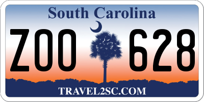 SC license plate ZOO628