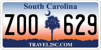 SC license plate ZOO629