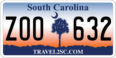 SC license plate ZOO632