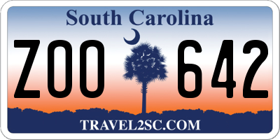 SC license plate ZOO642