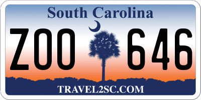 SC license plate ZOO646