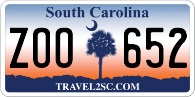 SC license plate ZOO652