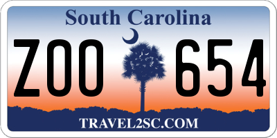 SC license plate ZOO654