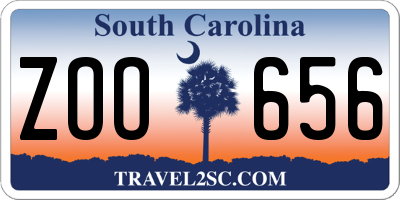 SC license plate ZOO656