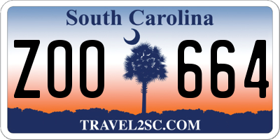 SC license plate ZOO664