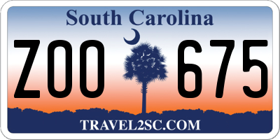 SC license plate ZOO675