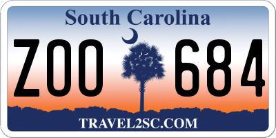 SC license plate ZOO684
