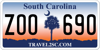 SC license plate ZOO690