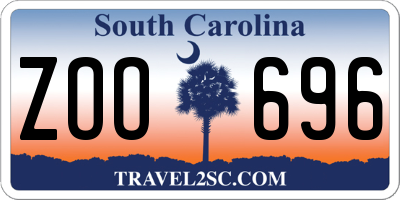 SC license plate ZOO696