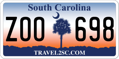 SC license plate ZOO698