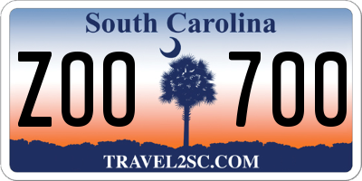 SC license plate ZOO700