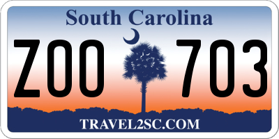 SC license plate ZOO703