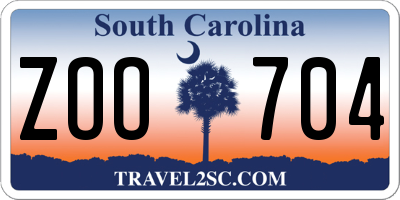 SC license plate ZOO704