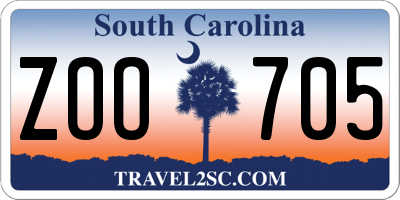 SC license plate ZOO705