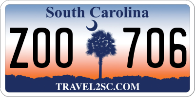 SC license plate ZOO706