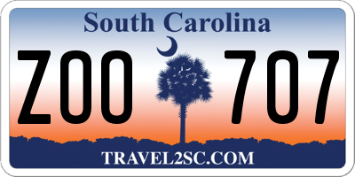 SC license plate ZOO707
