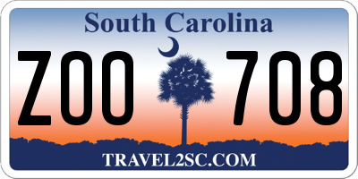 SC license plate ZOO708