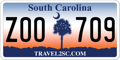 SC license plate ZOO709