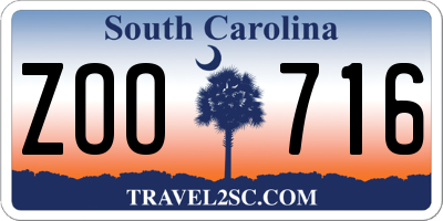 SC license plate ZOO716
