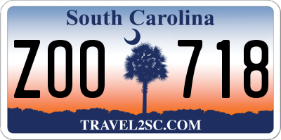 SC license plate ZOO718